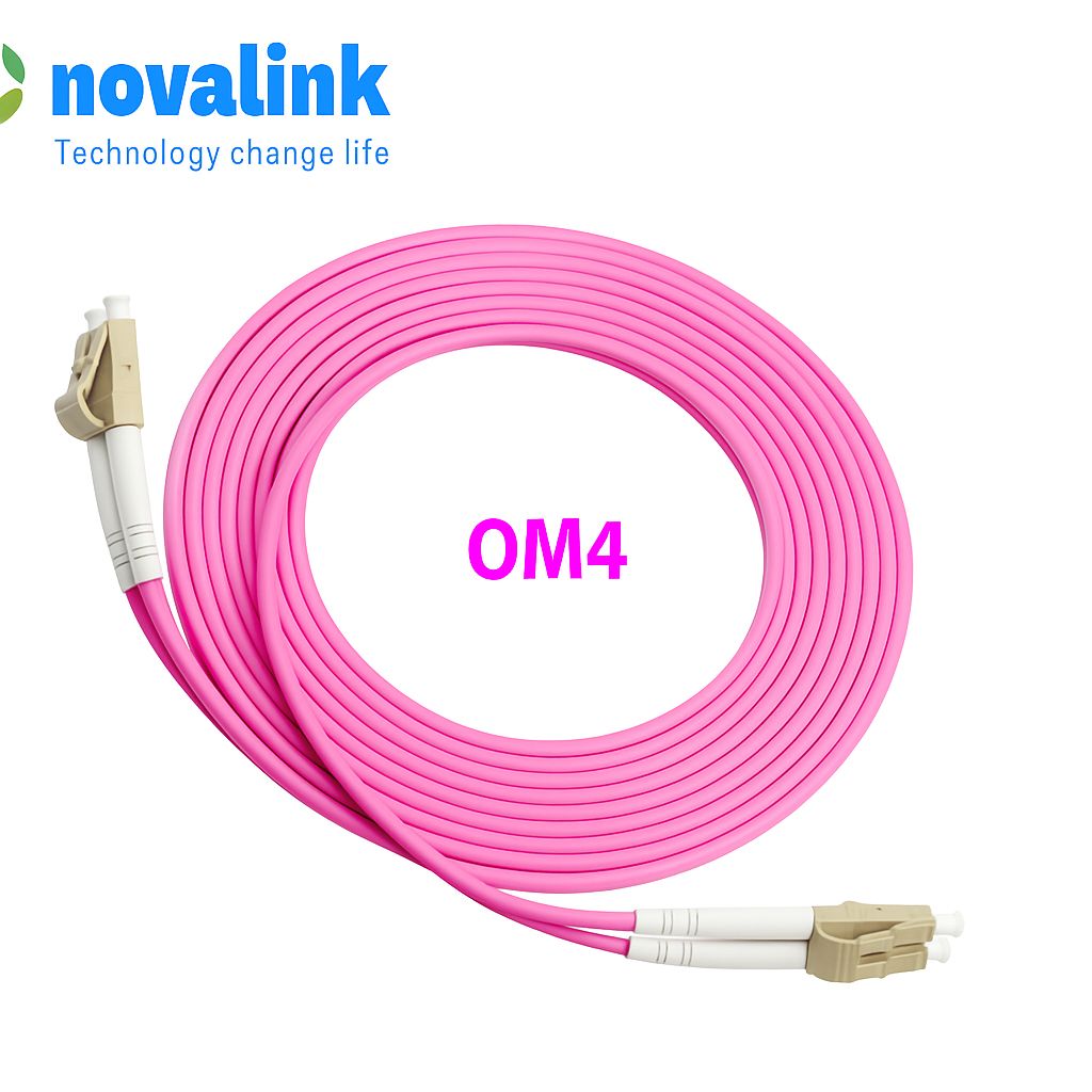 Dây nhẩy quang OM4 Multimode duplex dài 20m chuẩn LC- LC chính hãng Novalink NV-61207A